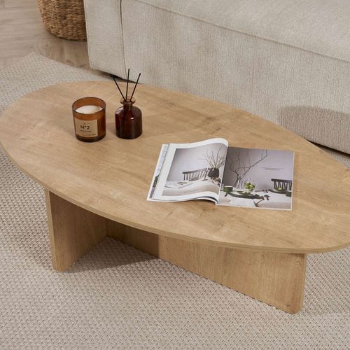 Table Basse Organique En Bois 120x65cm