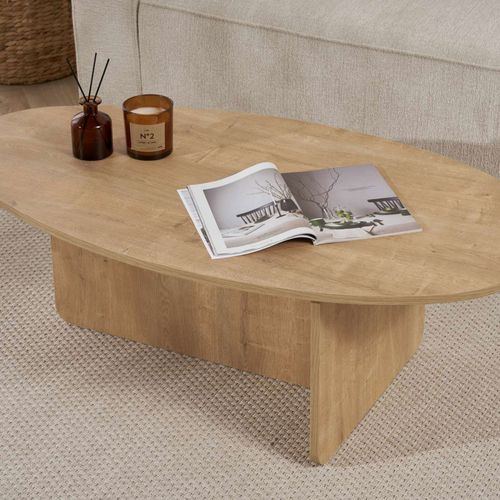 Table Basse Organique En Bois 120x65cm