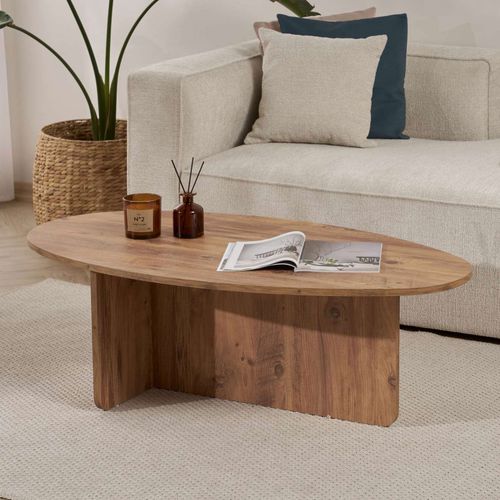 Table Basse Organique En Bois 120x65cm