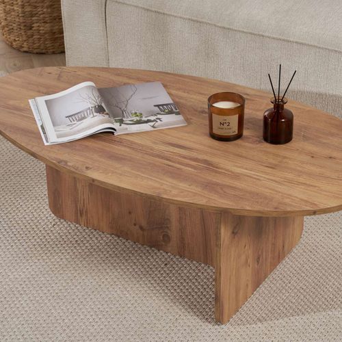 Table Basse Organique En Bois 120x65cm
