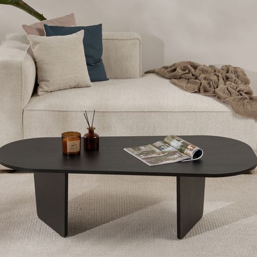 Table Basse Ovale En Bois 130x65cm