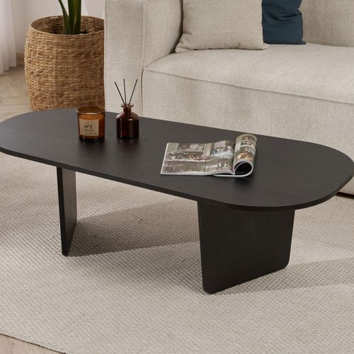 Table Basse Ovale En Bois 130x65cm