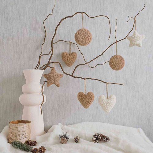 Ensemble De 3 Décorations à Suspendre Lu Set Marron