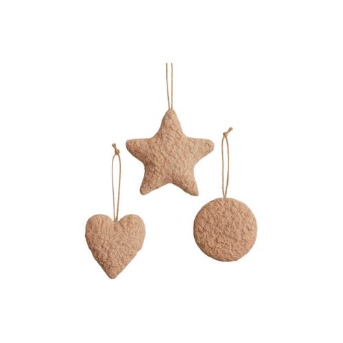 Ensemble De 3 Décorations à Suspendre Lu Set Marron