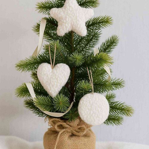 Ensemble De 3 Décorations à Suspendre Lu Set Blanc