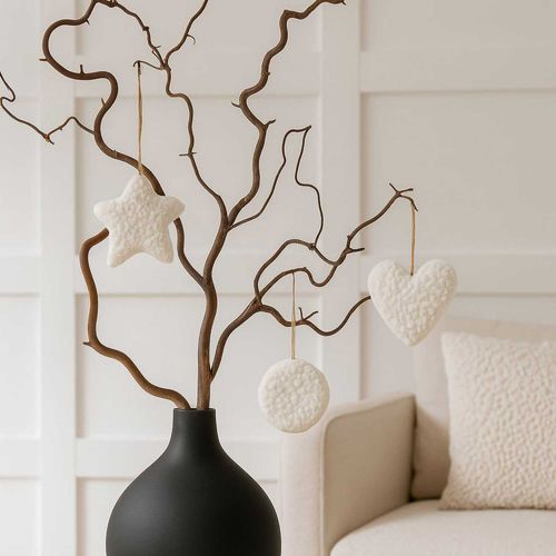 Ensemble De 3 Décorations à Suspendre Lu Set Blanc