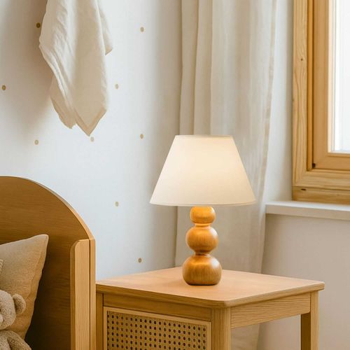 Lampe à Poser En Bois Et Tissus Woody Bubbles