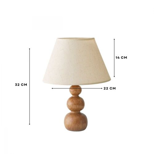Lampe à Poser En Bois Et Tissus Woody Bubbles