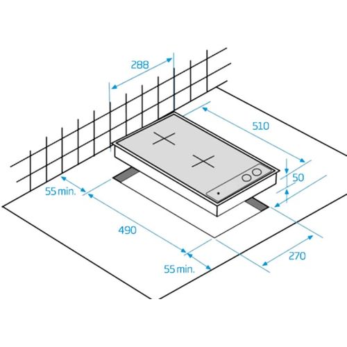 Table Domino Induction 30cm 3600w Noir - HDMI32400dt