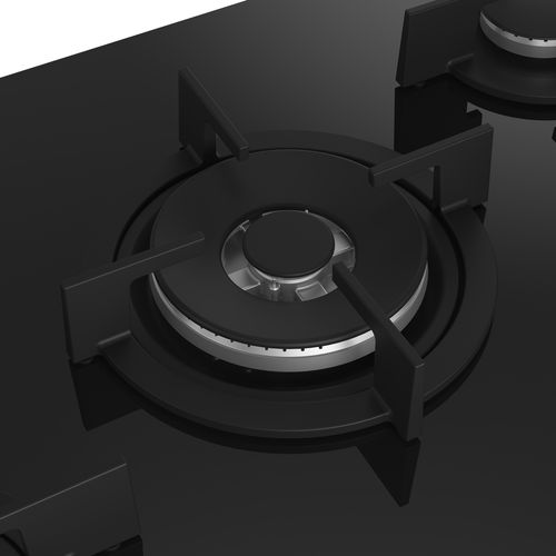 Table Verre Gaz 75cm 5 Feux Noir - Hilw75222s