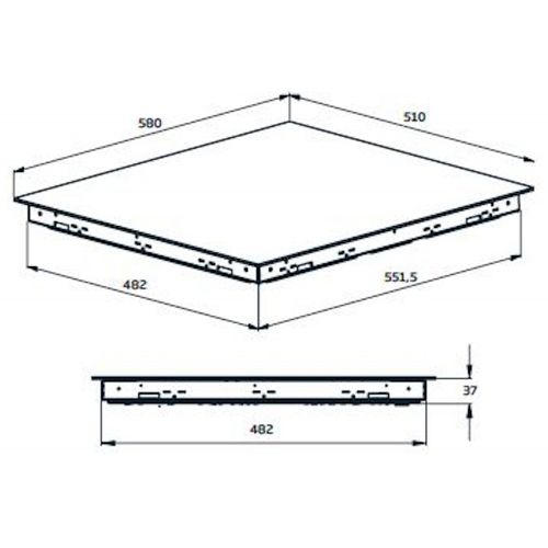 Table De Cuisson Vitrocéramique 60cm 4 Feux 6900w Noir - Hic64403t