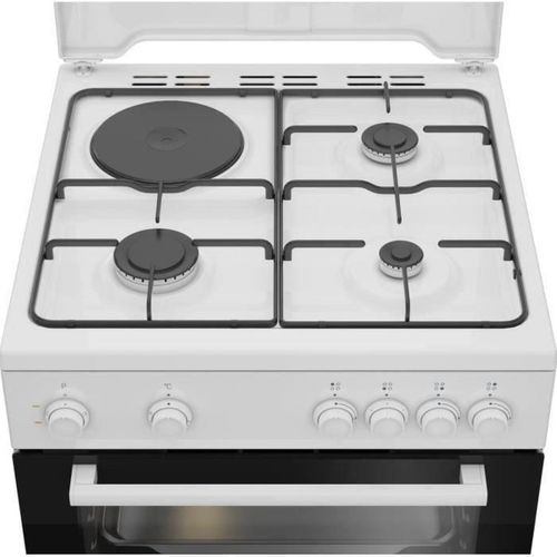 Cuisinière Mixte 73l 3 foyers gaz + 1 électrique Blanc - Fbs63121wd