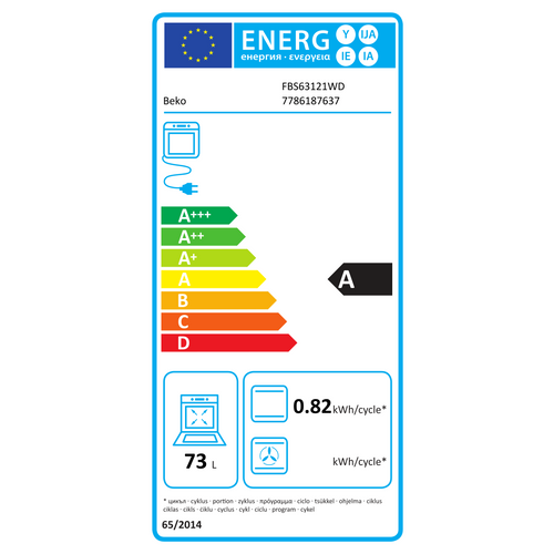 Cuisinière Mixte 73l 3 foyers gaz + 1 électrique Blanc - Fbs63121wd