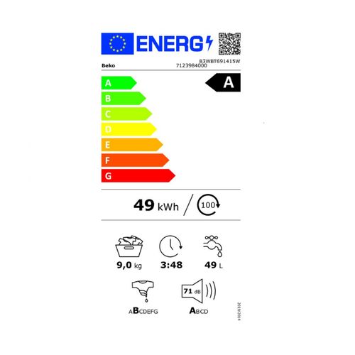 Lave-linge Intégrable 9 kg 1400 trs/mn - B3wbt691415w