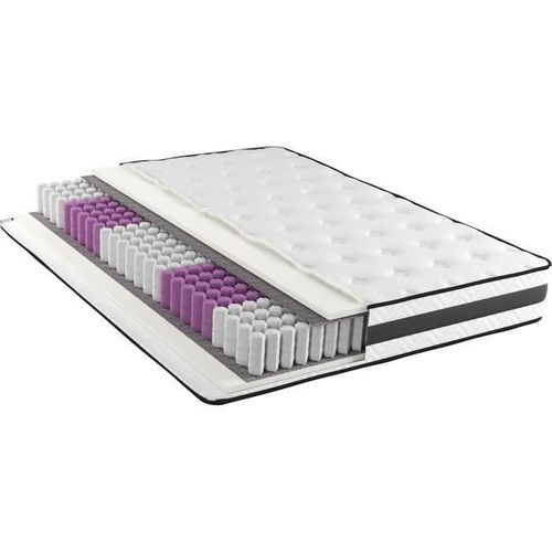 Matelas Ressorts Ensachés 140x190 cm - POCKET - Epaisseur 24 Cm - Réversible