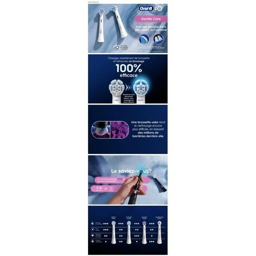 Recharges De Brosse à Dents - Oral B - Io - X4 Soin Doux Blanc