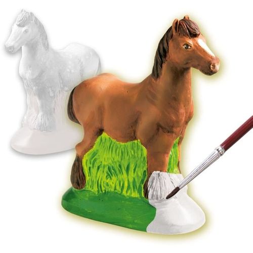 Moulage Et Peinture - Cheval - Moule Latex, Support De Séchage, Plâtre, Peinture Et Pinceau Inclus
