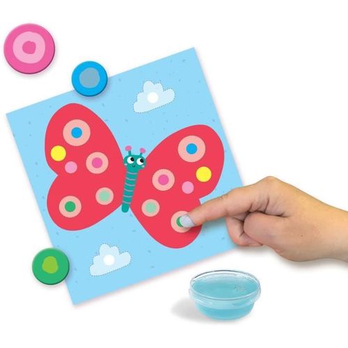 Kit 3 En 1 Peinture Au Doigt, Coloriage Et Formes Autocollantes My First