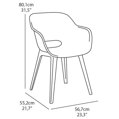 Chaises D'extérieur Akola Lot De 2 Gris
