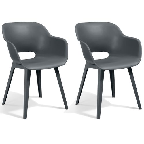 Chaises D'extérieur Akola Lot De 2 Gris