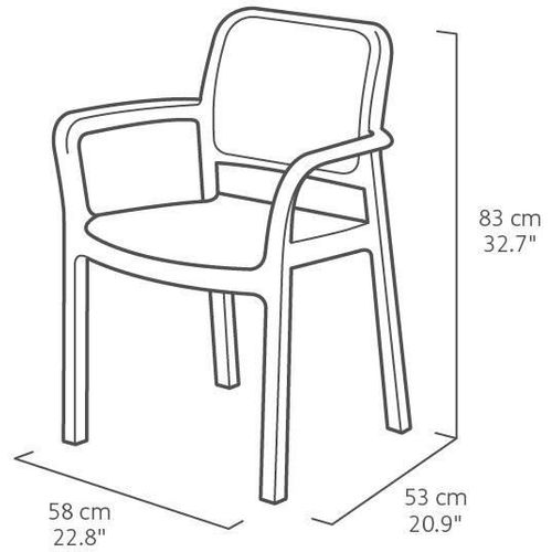 Allibert By Keter - Lot De 6 Fauteuils De Jardin - Chloe - Aspect Rotin Tressé - Gris Graphite