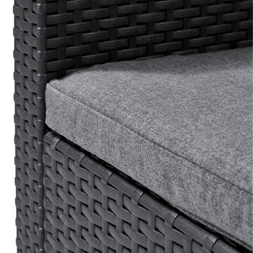 Fauteuil Sanremo - Imitation Rotin Tressé - Gris Graphite