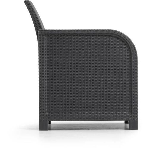 Fauteuil Sanremo - Imitation Rotin Tressé - Gris Graphite