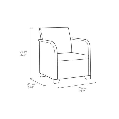 Fauteuil Sanremo - Imitation Rotin Tressé - Gris Graphite