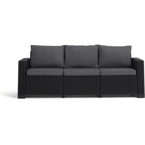 Salon De Jardin En Résine Imitation Rotin Tressé - Allibert By Keter - 5 Personnes - Gris