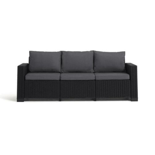 California Set Lounge 4 Personnes - Banquette 3 Places, Pouf, Table Basse, Graphite