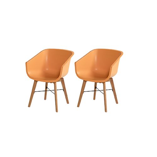 Amalia - Eucalyptus - Lot De 2 Chaises Oranges D'extérieur En Résine. L-h-p: 55-80-58 Cm