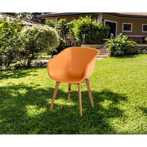 Amalia - Eucalyptus - Lot De 2 Chaises Oranges D'extérieur En Résine. L-h-p: 55-80-58 Cm