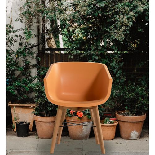 Amalia - Eucalyptus - Lot De 2 Chaises Oranges D'extérieur En Résine. L-h-p: 55-80-58 Cm
