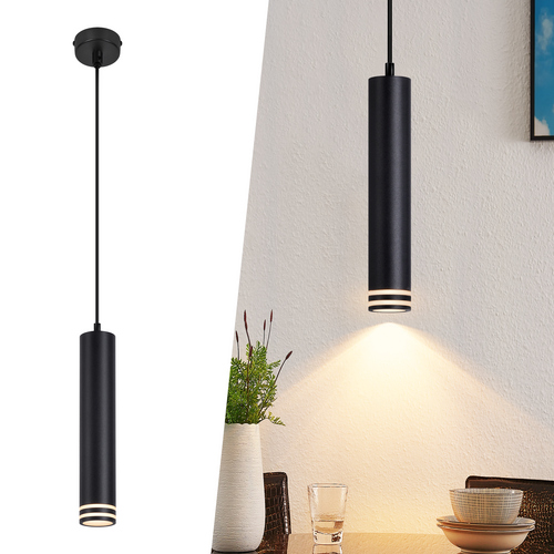 Suspension 1 Flamme Modern Noir Gu10 Pour Cuisine Chambre