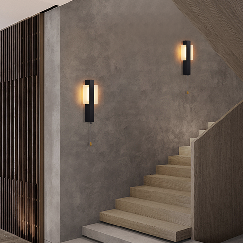 Applique Murale LED Intérieur 6w Moderne 3000k Noir Lampe De Chambre Pour Couloir