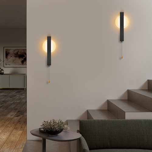 Applique Murale LED Intérieur 6w Moderne 3000k Noir Lampe De Chambre Pour Couloir