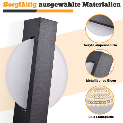 Applique Murale LED Intérieur 6w Moderne 3000k Noir Lampe De Chambre Pour Couloir