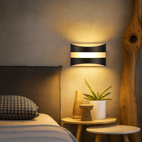 Applique Murale LED Intérieur 5w Moderne 3000k Noir Lampe De Chambre Pour Couloir