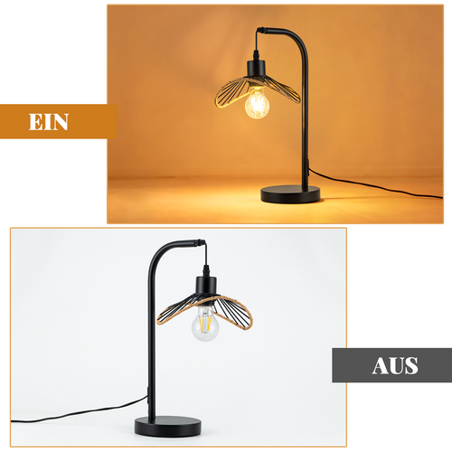 Lampe de Table Vintage Lampe de chevet Noir E27 Pour Bureau Sans Ampoule