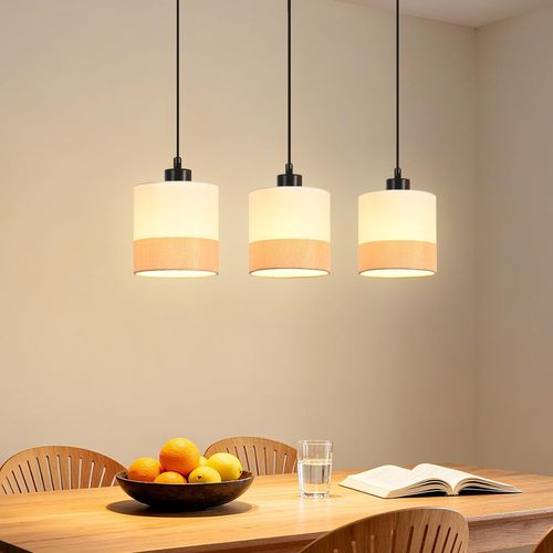 Suspension Moderne Blanc 3 Flamme E27 Pour Salon Sans Ampoule