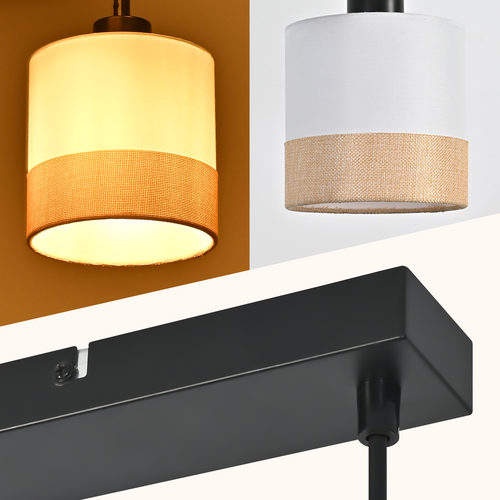 Suspension Moderne Blanc 3 Flamme E27 Pour Salon Sans Ampoule