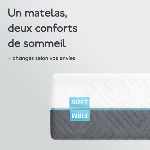 Matelas Mousse 160×200 cm Accueil Mémoire De Forme Double face Epaisseur 21 cm