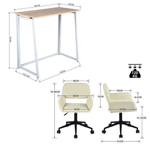 Ensemble De Bureau Pliable Avec Chaise De Bureau