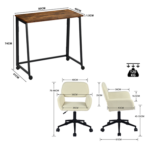 Ensemble De Bureau Pliable Avec Chaise De Bureau