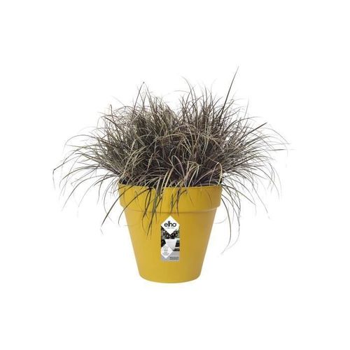Elho Pot De Fleurs Rond Loft Urban 25 - Extérieur - Ø 24,5xh 22,2 Cm - Jaune Ocre