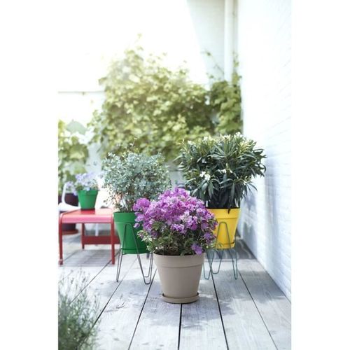 Elho Pot De Fleurs Rond Loft Urban 25 - Extérieur - Ø 24,5xh 22,2 Cm - Jaune Ocre