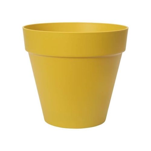 Elho Pot De Fleurs Rond Loft Urban 25 - Extérieur - Ø 24,5xh 22,2 Cm - Jaune Ocre