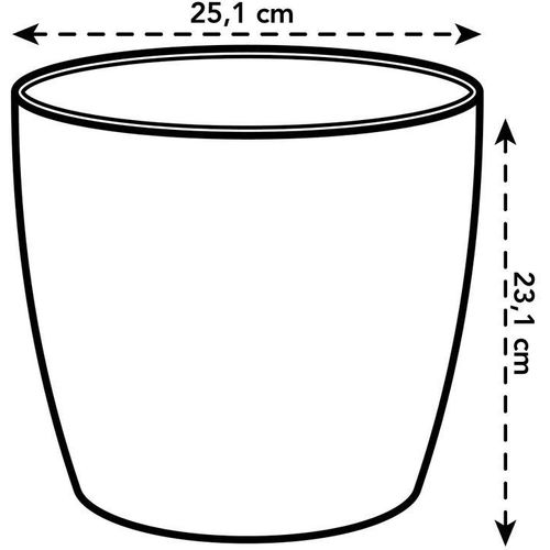 Lot De 2 Pots De Fleur Rond brussels - 17 L - Ø 25,1 X H 23.2 Cm - Noir