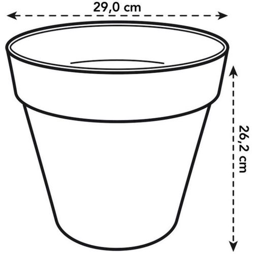 Lot De 2 Pots De Fleur Rond loft Urban - 19 L - Ø 28.5 X H 26 Cm - Noir