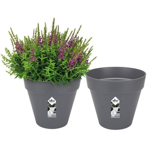 Lot De 2 Pots De Fleur Rond loft Urban - 19 L - Ø 28.5 X H 26 Cm - Noir
